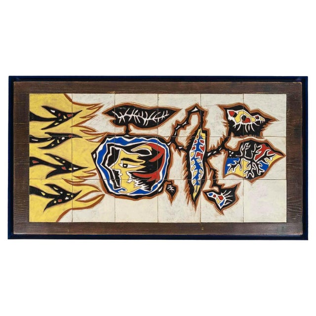Ceramic Framed Ceramic Tile Work attributed to Jean Lurçat, 1950s For Sale - Image 7 of 7
