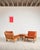 1960s Brutalist Oak and Leather with Lounge Chairs, Ottoman and Coffee Table by Tage Poulsen, Denmark, 1960s, Set of 4 For Sale - Image 5 of 18
