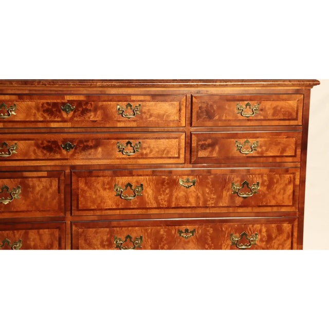 Chestnut 1970s Vintage Henredon Aston Court Banded Mahogany Triple Dresser For Sale - Image 8 of 14