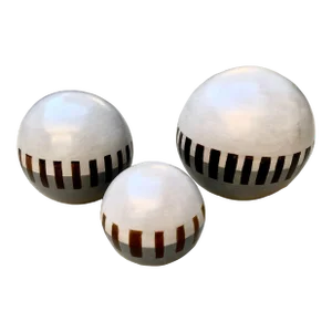 Ceramic Sphere Sculptures - Set of 3