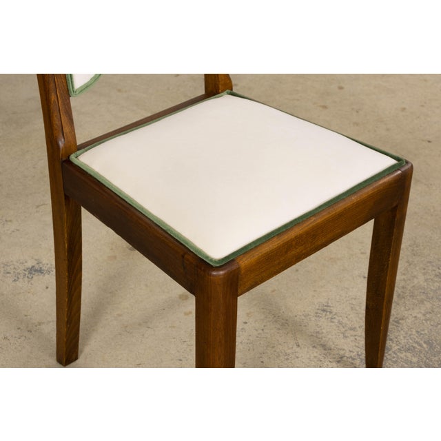 Brown 1930s French Art Deco Maple Dining Chairs With Scalloped Backs, Set of 6 For Sale - Image 8 of 18