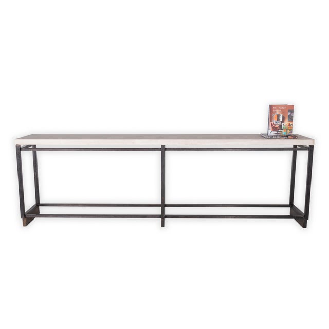 Marble console table with steel base