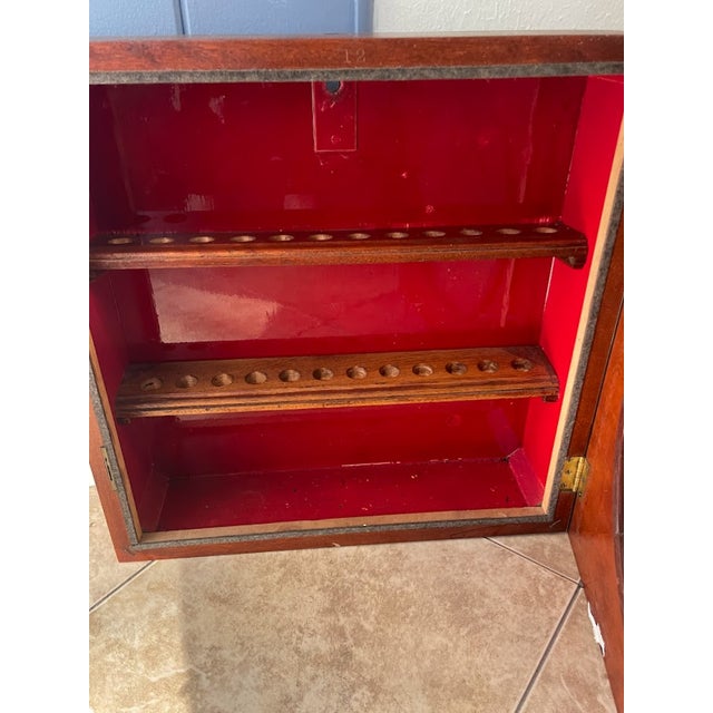 Antique Oak Clock Case Repurposed as Tobacco Pipe Display Cabinet For Sale - Image 4 of 9