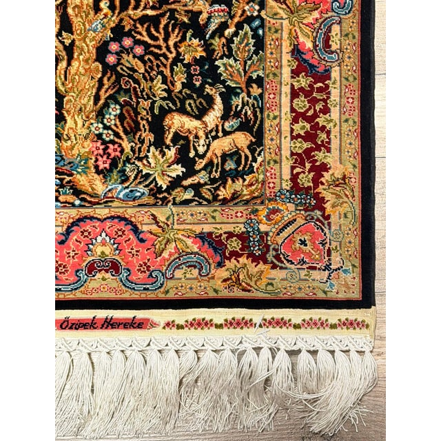 Silk Hereke Özipek Rug, Turkey, 1980s For Sale - Image 4 of 6