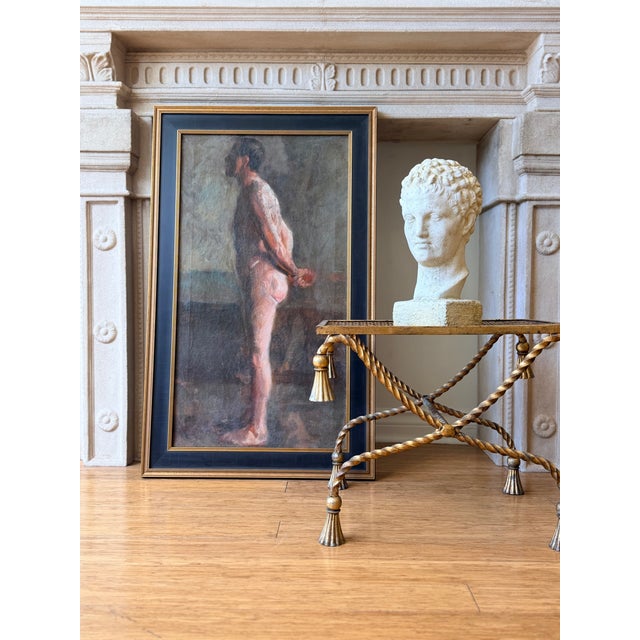 Antique Academic Male Nude Study, Oil on Canvas - Early 20th Century For Sale - Image 4 of 5