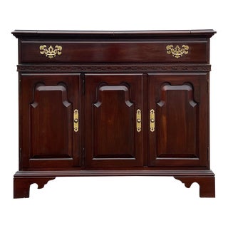 Ethan Allen Cherry Georgian Court Flip Top Server For Sale
