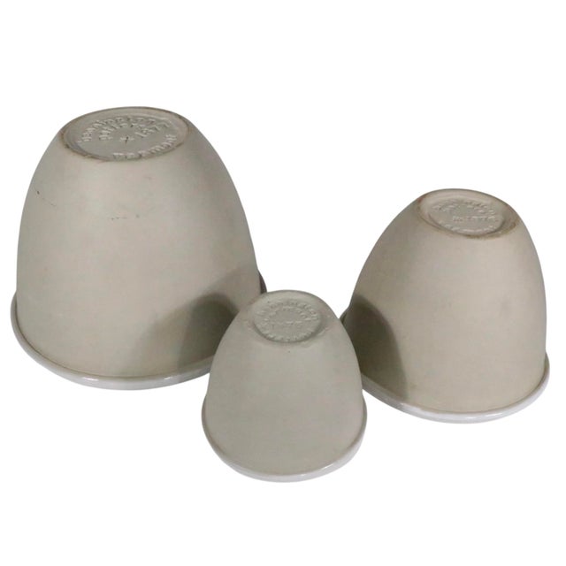 Nest of Three Bennington Potters Mixing Bowls Design Attributed to David Gil C. 1970's For Sale - Image 12 of 18