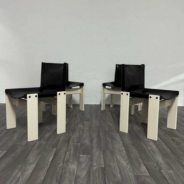 Monk Chairs attributed to Afra & Tobia Scarpa for Molteni&C, 1980s, Set of 4 For Sale - Image 6 of 18
