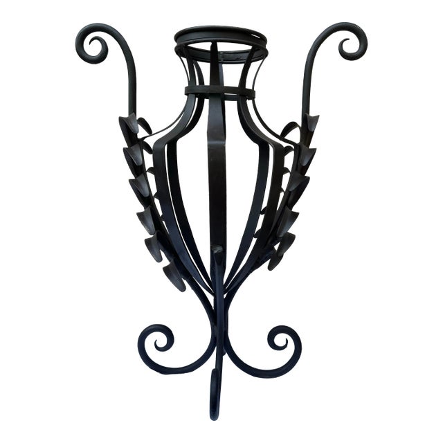 Vintage Greek Revival Urn Shaped Cast Metal Vase For Sale