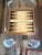 Exceptional vintage Lucite backgammon game table featuring substantial clear acrylic construction, dramatic faceted and...