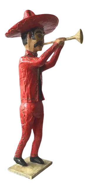1960s Paper Mâché Horn Player. Made In Mexico