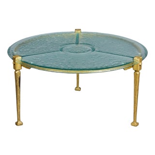 Vintage Brutalist Coffee Table in Wrought Iron and Glass, 1980s For Sale