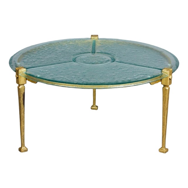 Vintage Brutalist Coffee Table in Wrought Iron and Glass, 1980s For Sale
