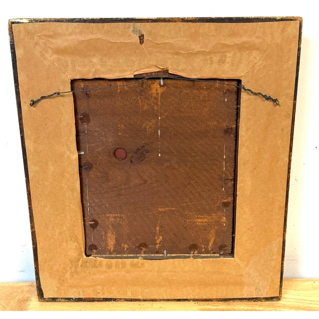 19th Century Biedermeier Genre Painting “The Surprise" Oil on Tin Original Frame For Sale - Image 14 of 14