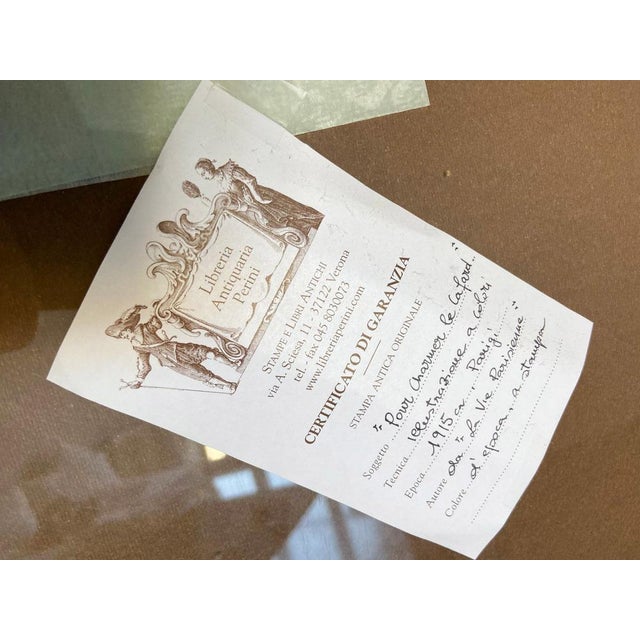 Print La vie Parisienne pour charmer le cafard original 1913, in excellent condition framed in 1970s aluminum double-...