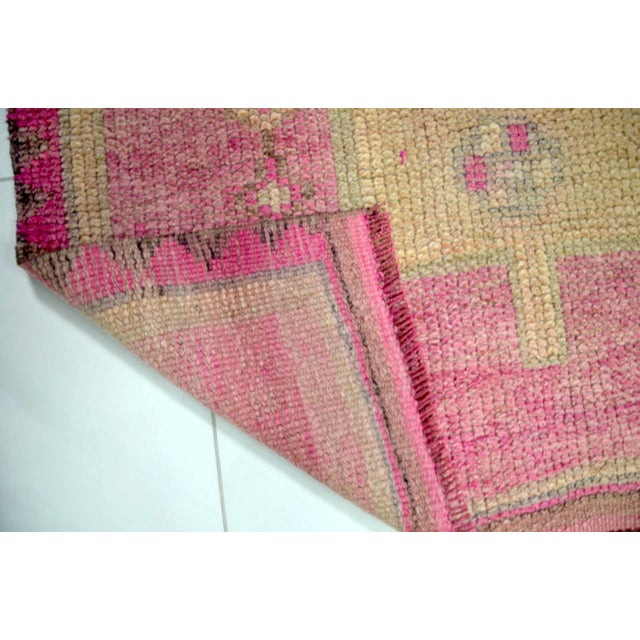 Vintage Pink Turkish Corridor Handmade Runner For Sale - Image 10 of 11