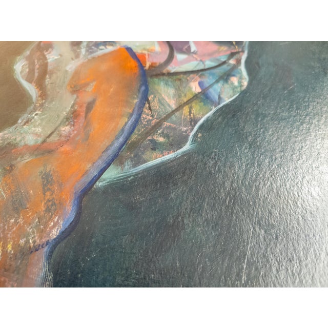 Mid-Century Modern Abstract Figure Painting in Acrylic, Unsigned For Sale - Image 13 of 15
