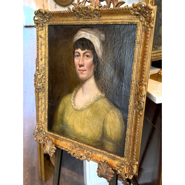English 1820s English School Portrait of a Young Woman, Oil on Canvas For Sale - Image 3 of 12