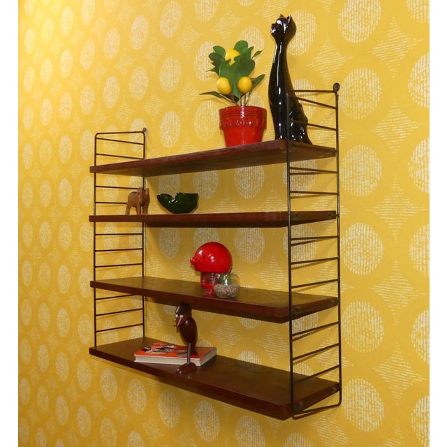 Mid-Century Modern Swedish String Shelving Unit with Teak Shelves by Nisse Strinning for String, 1960s For Sale - Image 3 of 18