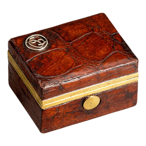 Exceptional Quality Antique Leather Edwardian English Desk Stamp Box