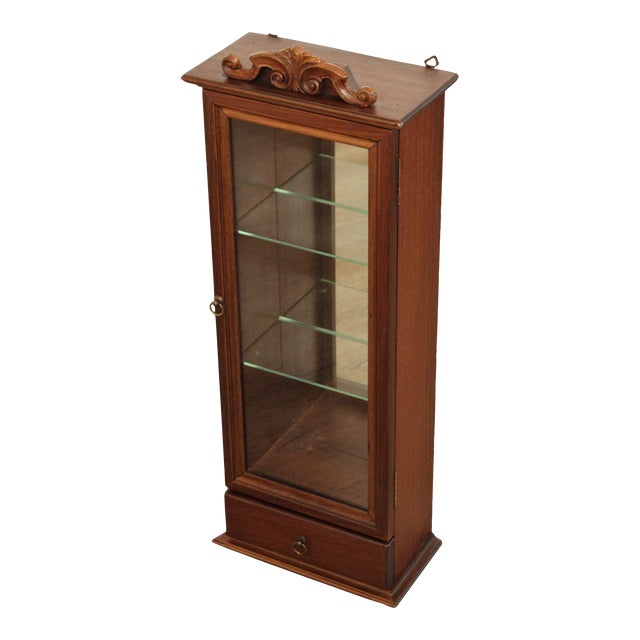 Late 20th Century Horchow Italian Mahogany WallHanging Curio