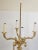 Metal Vintage Laudarte SRL Italy Made Gilt Brass Candelabra Marble Table Lamp For Sale - Image 7 of 16