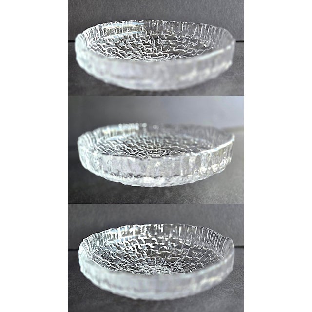 Mid-Century Modern Mid 20th Century Scandinavian Brutalist Textured Glass Bowl For Sale - Image 3 of 12