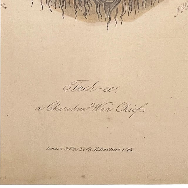 Reproduction Print “Tuch-Ee, a Cherokee War Chief” by S. Howitt, 1855 For Sale - Image 4 of 12