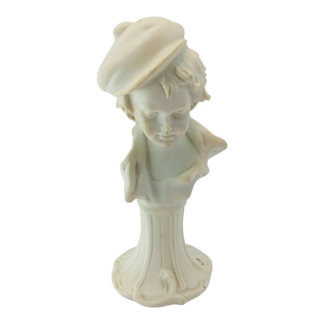 Vintage Figurine Porcelain Bisque Art White Traditional English Cottage French Country For Sale