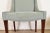 Blue Baker Furniture Modern Regency Carved Mahogany and Upholstered Slipper Chairs or Dining Chairs, Pair For Sale - Image 8 of 12