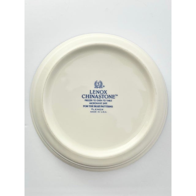 1990s 1990s Lenox “Blue Pinstripe (For the Blue Patterns)” 9 Ceramic Soup or Cereal Bowls For Sale - Image 5 of 5