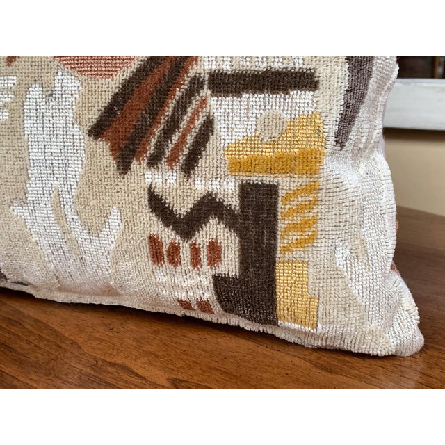 Custom Pillows With Clarence House Cut Velvet Fabric - A Pair For Sale - Image 10 of 14