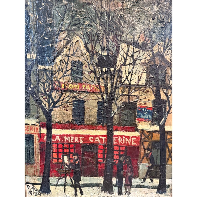 Mid 20th Century La Mère Catherine, Paris by the Renowned French Artist André Renoux (1939–2002). For Sale - Image 9 of 10