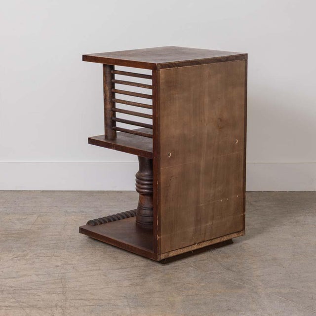 Brown Pair of 1940s French Oak End Tables Attributed to Charles Dudouyt For Sale - Image 8 of 17