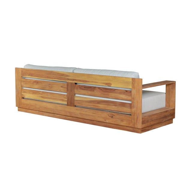 Imperial Grove Outdoor Solid Teak Wood Sofa - 84" For Sale - Image 9 of 14