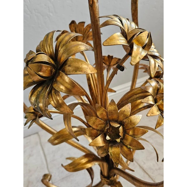 1960s Mid Century Hollywood Regency Gold Gild Floor Lamp For Sale - Image 12 of 18