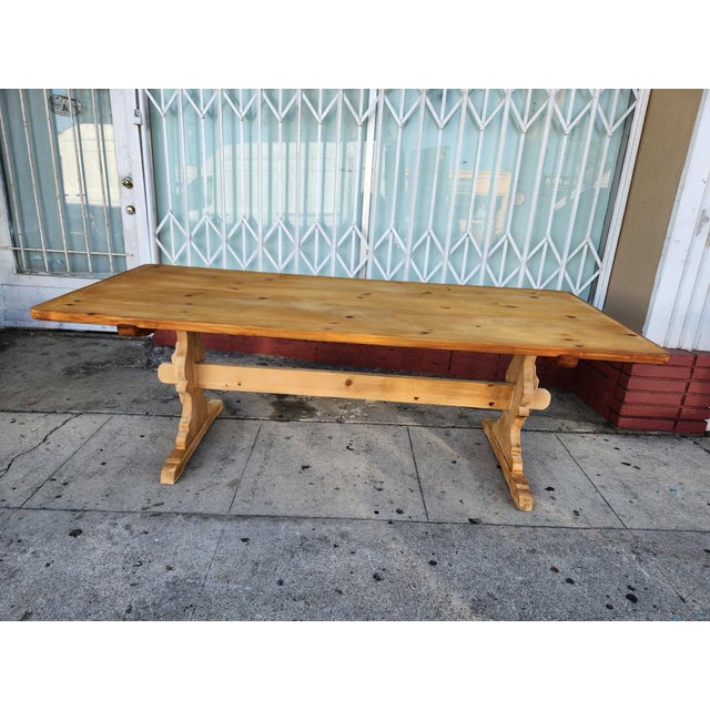 Rustic Solid Pine Dining Table For Sale In Los Angeles - Image 6 of 12