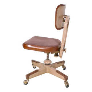 Mid Century Industrial Swivel Desk Chair For Sale