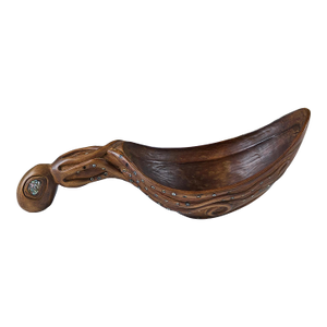 Wooden Octopus Ladle With Abalone Inlay