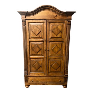 Late 20th Century Drexel Large Burnished Pine Armoire For Sale