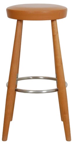 Ch58 Barstool in Cherry and Cognac Leather by Hans Wegner for Carl