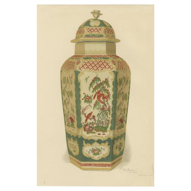 J. H. Thorpe, Worcester Porcelain Covered Vase with Phoenix, 1910, Chromolithograph on Paper For Sale - Image 10 of 10