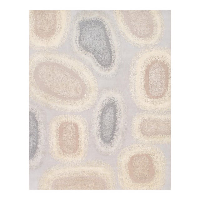 Pasargad Home Modern Silver Silk & Wool Area Rug- 8' 1" X 9'10" For Sale