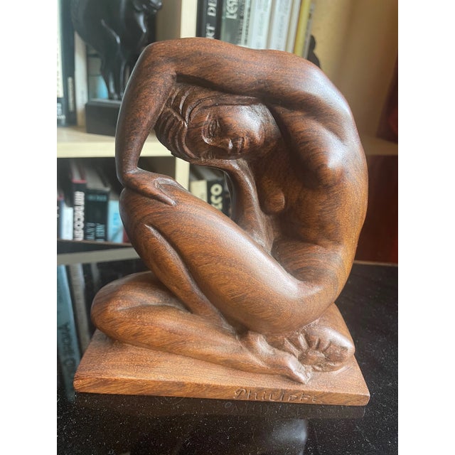 Wood Art Deco Sculpture by Paul Philippe for S.A.S. Paris, France, 1925 For Sale - Image 7 of 18