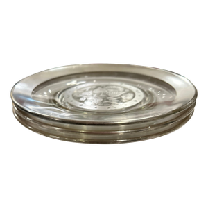 1960s Georges Briard Glass Plates With Sterling Silver Design