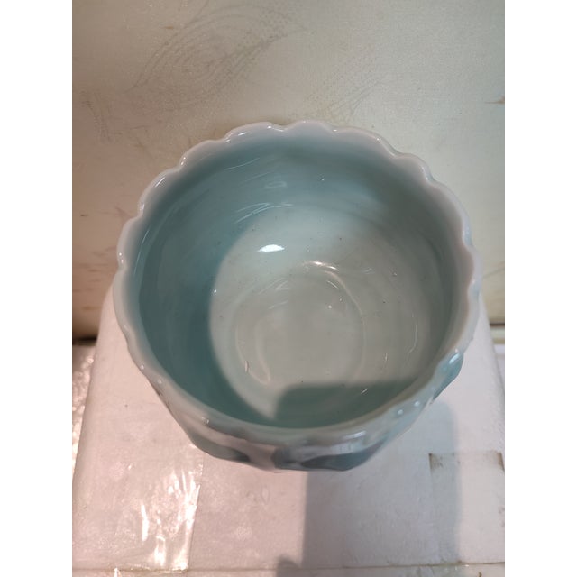 Chinese Ceramic Cup Censer Hand Carved Hutian Ware Celadon Cup For Sale - Image 11 of 15