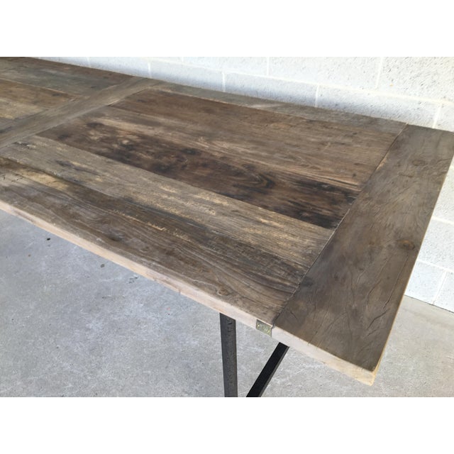 Restoration Hardware Flatiron Rectangular Elm Wood 92" Dining Table | Chairish