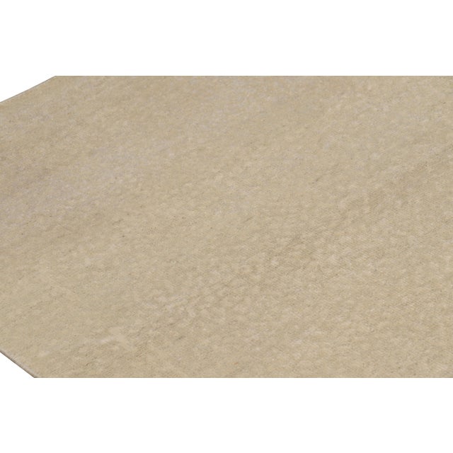 Contemporary Rug & Kilim’s Oversized Contemporary Textural Solid Rug in Beige Tones - 12x18 For Sale - Image 3 of 8