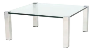 Italian Chrome and Glass Top Coffee Table
