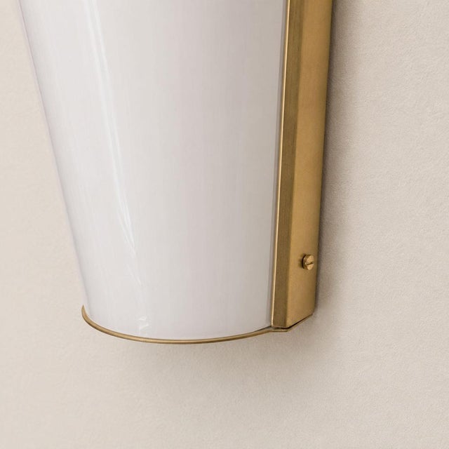 Gold Italian Sconces Brass Acrylic Glass Wall Lights in the style Stilux, 1970s, Set of 2 For Sale - Image 8 of 9